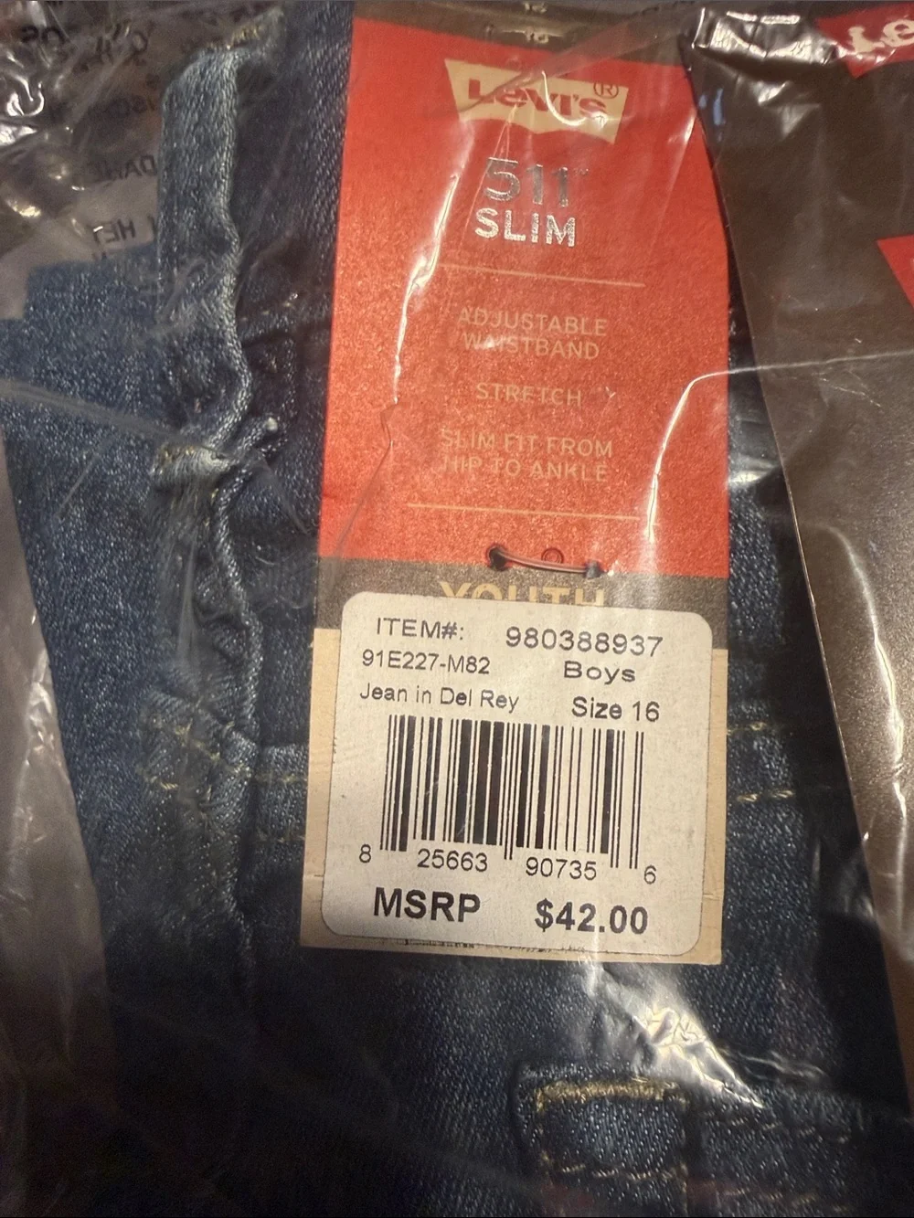 Levi's Kids Slim Jeans in Indigo Blue